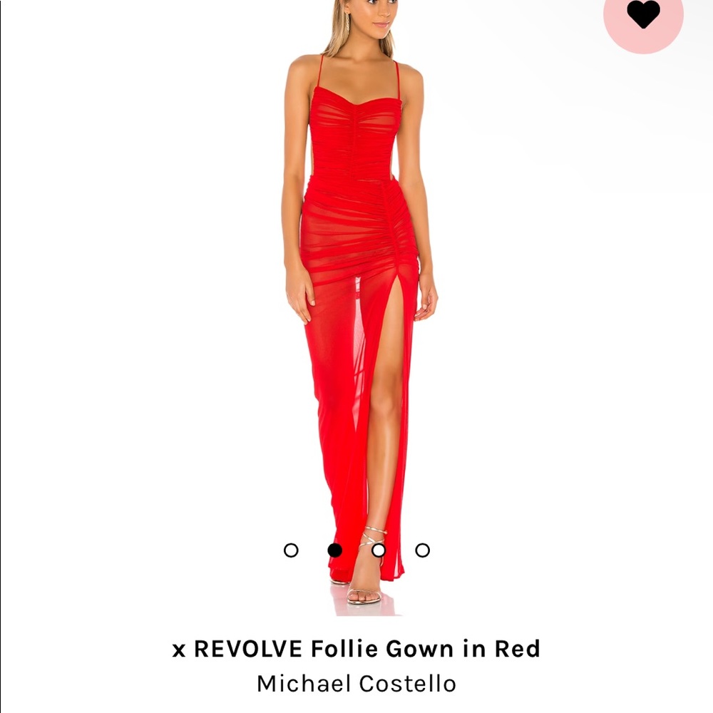 Revolve follie gown in red michael costello
